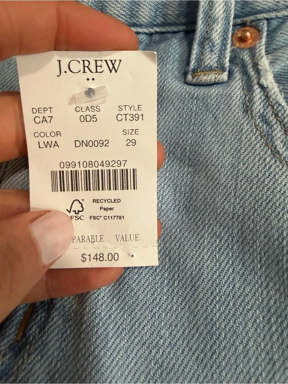 J crew Light-feel wide-leg cropped jean